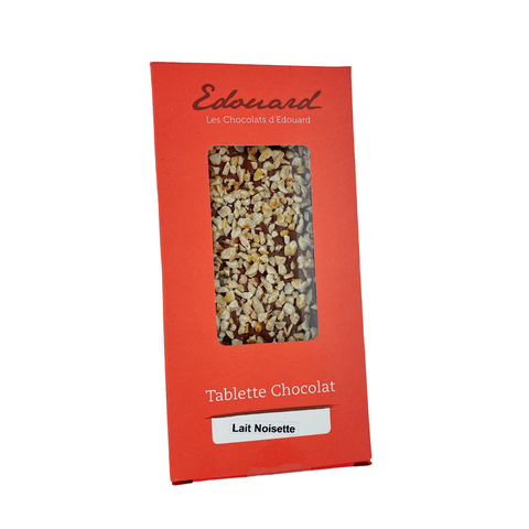 Tablette chocolat lait noisettes hachées 100gr